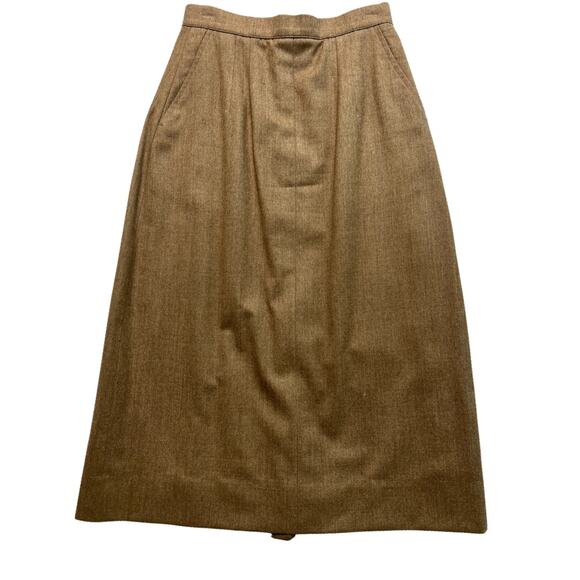 Vintage 80s Brown Blazer Gold Button Midi Skirt Suit Van Julian 6 Single Breast - Picture 4 of 15